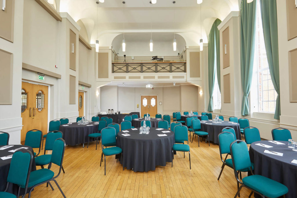 Herring Hall with circle table set up