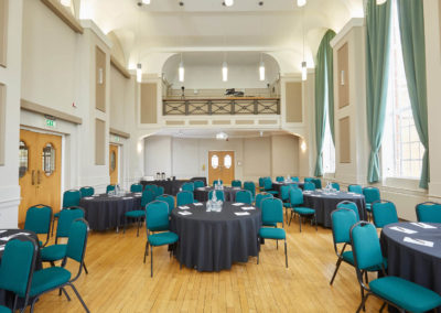 Herring Hall with circle table set up