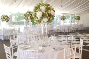 Marque wedding with floral decorations