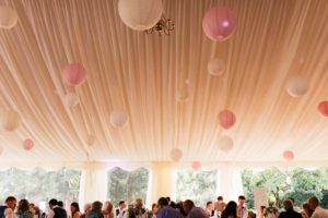 Marque Wedding with White & Pink Lanterns
