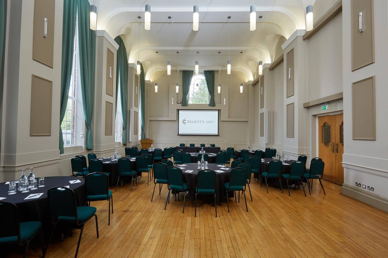 Knapp Theatre with seating arranged for a conference